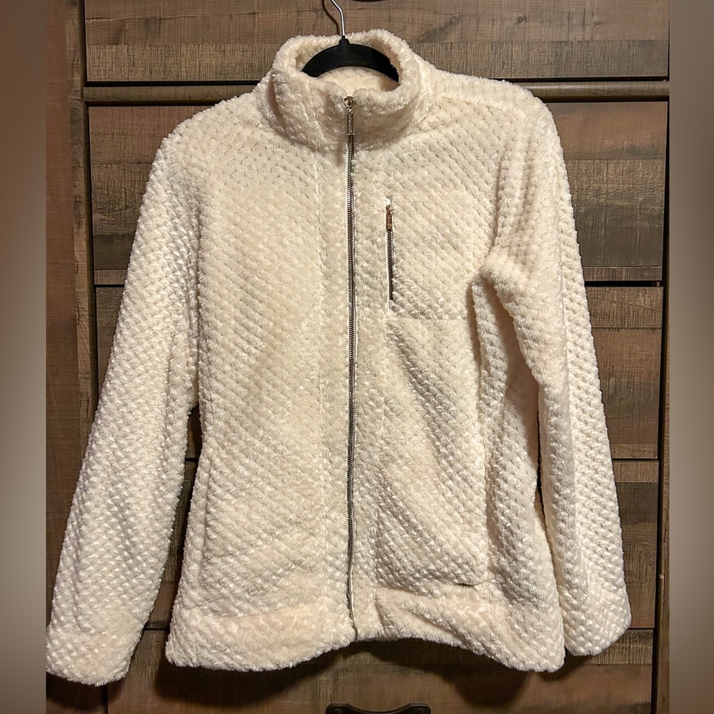 Calvin Klein Women’s Diamond Fleece Cream Jacket